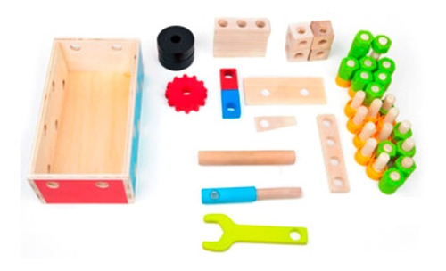 Imagen 4 de 10 de Acool Caja De Herramientas 50 Pcs Madera Didactico 7645