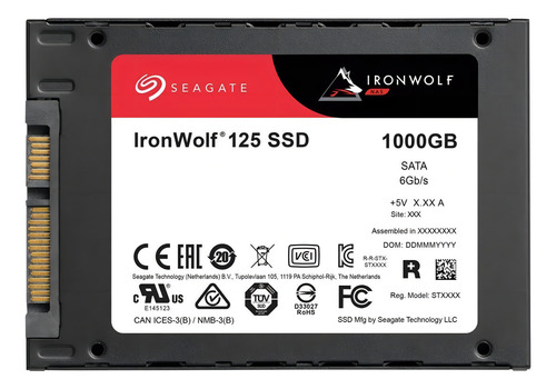 Seagate Ironwolf 125 Ssd Sata Ssd de 1 TB Za1000nm1a002, color negro