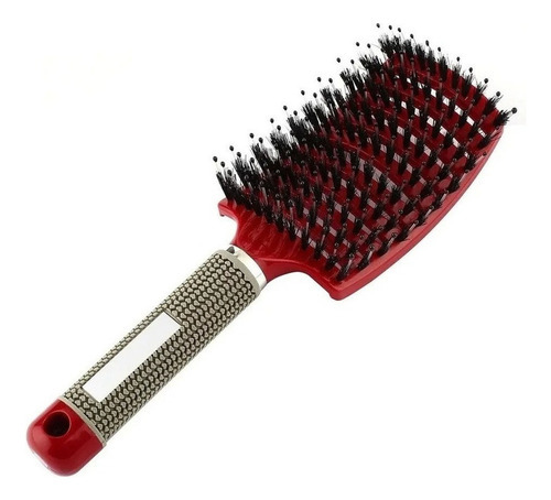 Cepillo De Pelo Desenredado De Nailon Con Cerdas. Color Rojo