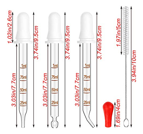 6pcs Droppers Pipettes, 1ml Essential Oil Dropper, Glas...
