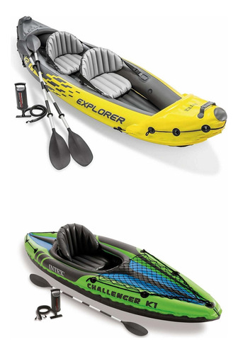 Intex Explorer K2 - Kayak Inflable Para 2 Personas Con 2 Re.