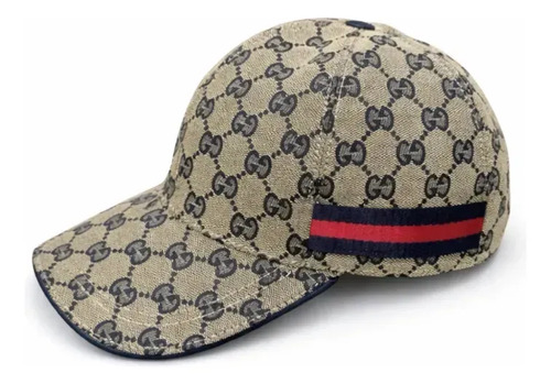Boné Gucci Luxo Aba Curva Ajustável Influencer Cor Cinza Desenho Do Tecido Lisa Tamanho Un
