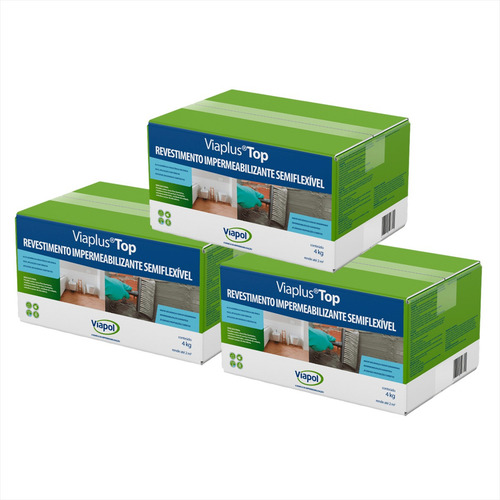 Argamassa Impermeavel Viaplus Top Viapol 4kg Kit 3 Und