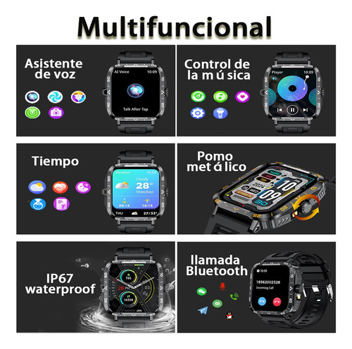 Reloj Inteligente 1.95 Bluetooth Llamada Hombre Smart