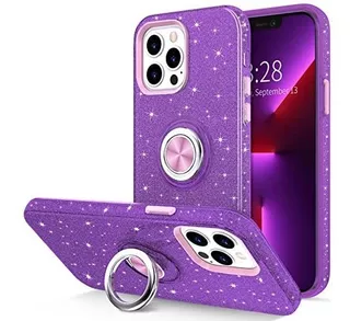 Funda Para iPhone 13 Pro Con Anillo/soporte Magnetico-purple