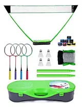 Comprar Juego De Red De Bádminton Portátil, Red De Bádminton De Voleibol Plegable, 4 Raquetas De Bádminton De Grafito Profesionales, 4 Volantes, Con Base Independiente.deportes Familiares, Para Niños