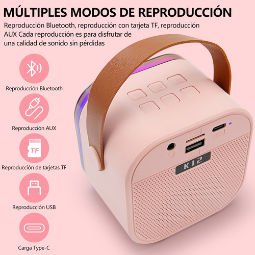 - Karaoke Para Niños Con 2 Micrófonos Inalámbricos Y Bocina