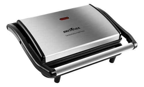 Sanduicheira E Grill Britânia Press Inox Bgr27i 127v Preto