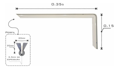 Suporte Cantoneira Mão Francesa 35x15 Perfil 20mm