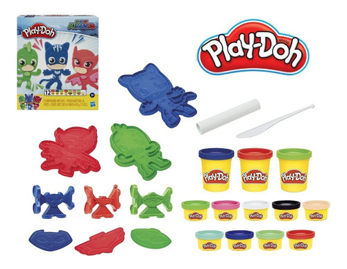 Play Doh Kit Pj Mask + 12 Potes F1805