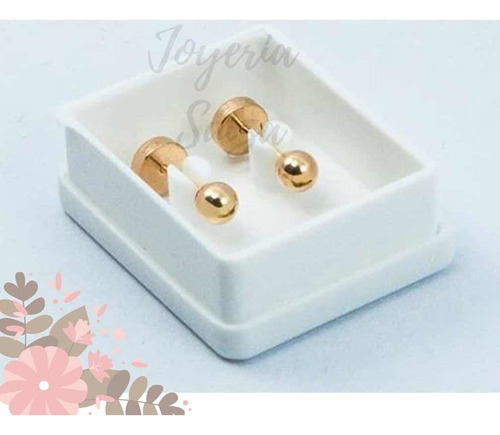 Imagen 1 de 3 de Aros Bolita Oro Abridor Bebé 3mm Venta Con Garantía