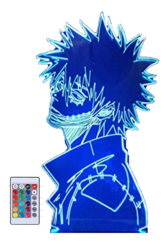 Lámpara Led 3d Anime My Hero Academia Dabi Touch 7colores