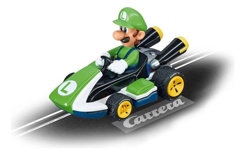 Carritos Mario Kart Para Pista Electrónica 1:43 Carrera Go!! Color Luigi