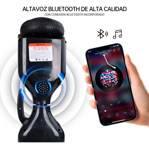 Hoverboard Patineta Eléctrica Bluetooth Luces Led Música Color Verde Modelo 07