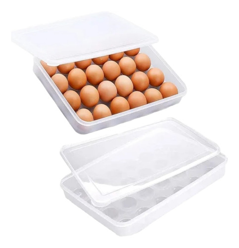 Contenedor De Huevos Con Tapa Huevera Organizador Huevos 