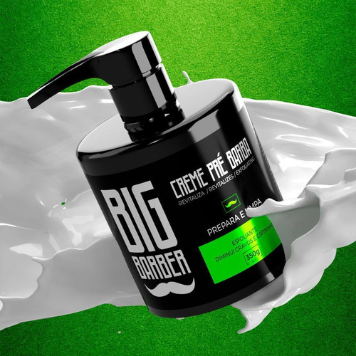 Kit Creme Pré E Pós Barba Hidratante Pente Duplo Big Barber