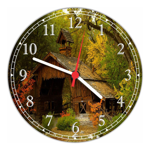 Relógio De Parede Casa Campo Paisagens Natureza Gg 50 Cm