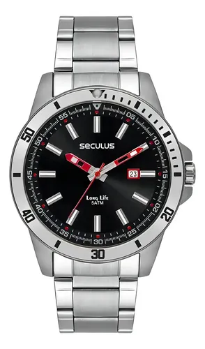 Relógio Masculino Casual Seculus Prata
