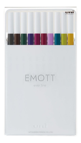 Set Tiralíneas Uniball Emott Pem-sy N°3 X10 Colores