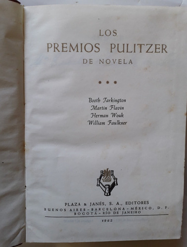 Premios Pulitzer De Novela V 3 1806pag 4 Autores Unica Dueña