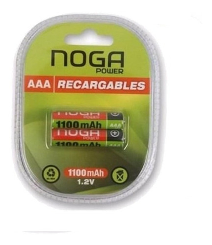 Pilas Recargables Aaa Blister X2 Unidades Noganet 1100 Mah