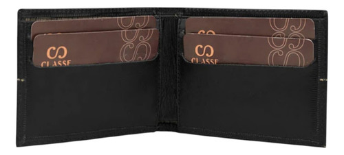 Carteira Masculina De Couro Slim Sem Fecho Classe Cor Brown M232 Desenho Do Tecido Liso