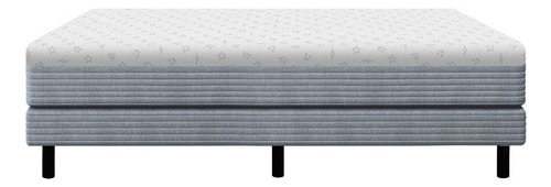 Sommier Y Colchón De Resorte 1 1/2 Plaza 90cm X 190cm Freestyle La Espumería Color Gris Claro
