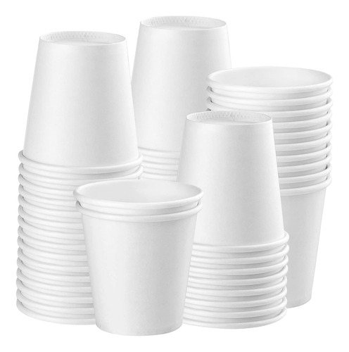 Paquete De 50 Vasos De Papel Blanco De 3 Oz, Tazas De Baño D