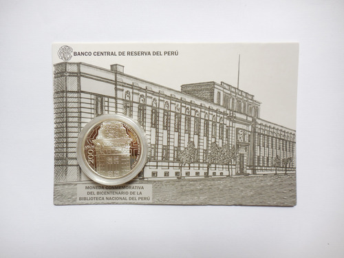 Moneda Plata Bicentenario De La Biblioteca Nacional Del Perú
