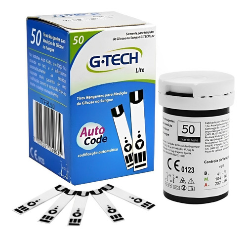 Tiras Glicemia C/ 50 Unid Fita Glicose G-tech Lite Auto Code