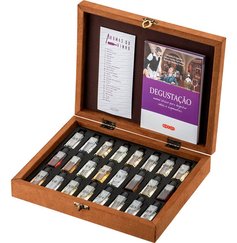 Kit Aromas De Vinho E Espumante 24 Frascos Manual Degustação