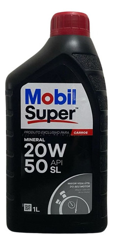 Oleo Lubrificante Motor Mineral 20w50 Mobil Super 1 Litro