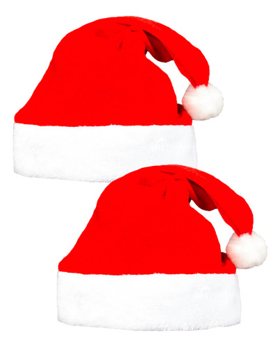 Set De 2 Gorros Santa Claus Navideños Unisex Posadas Party