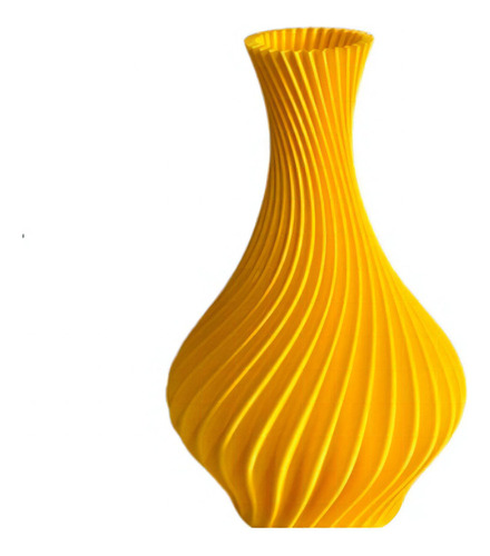 Vaso Plantas Modelo Espiral Amarelo - Jarro Decoração 15cm