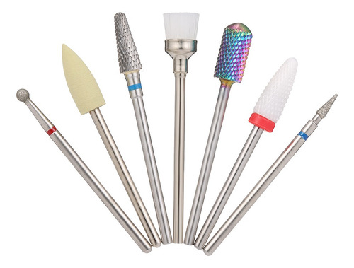 Juego De 7 Brocas Para Uñas Para Quitar Gel De Limpieza De C