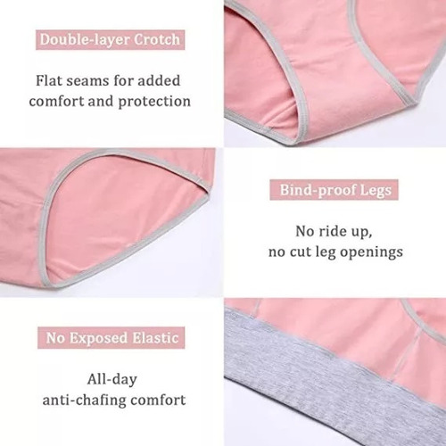Calzoncillos Elásticos De Cintura Alta Para Mujer De Algodón