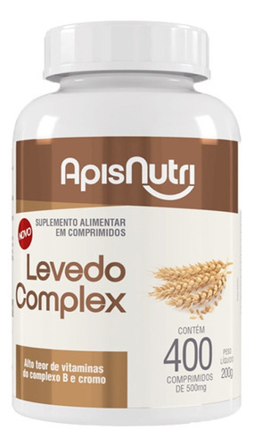 Levedo Complex Apisnutri - 400 Comprimidos Sabor Sem Sabor