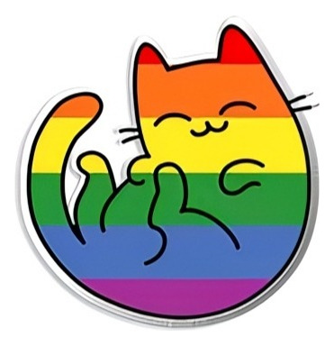 Pin Broche Gato Kawaii Pride Arcoiris Orgullo Lgtb+