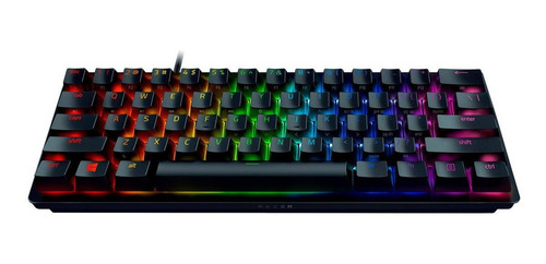 Imagen 1 de 3 de Teclado gamer inalámbrico Razer Huntsman Mini QWERTY Razer Red inglés US color negro con luz RGB
