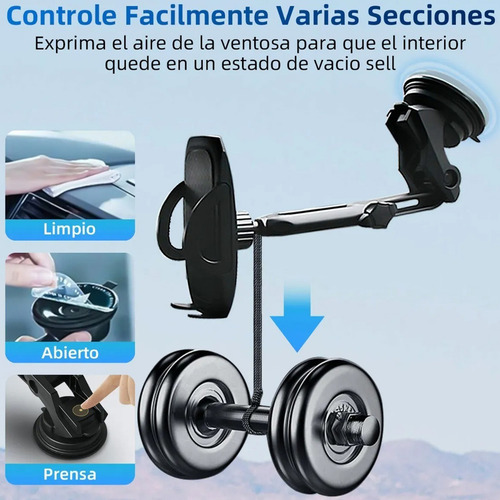 Portacelulares Auto Soporte Para Celular Coche Con Ventosa Color Negro