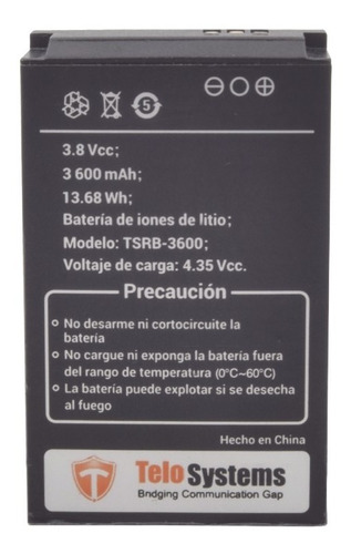 Batería De Li-ion Telo Tsrb-3600  Para Radios Te390  3600mah