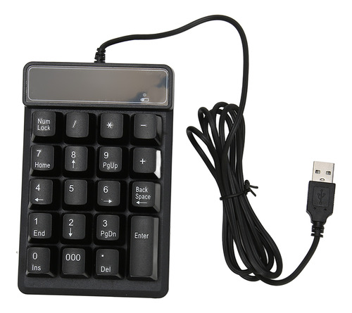 Teclado Numérico Com Fio, Conexão Usb Preta, 19 Em Forma De