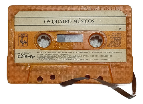 Tape Fita Cassete Quebrada Clássico Disney Os Quatro Músicos (Usado)