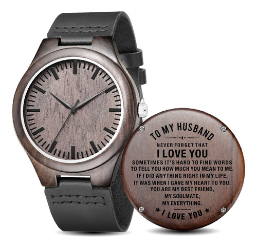 Relojes De Madera Para Hombre Grabado Marido ' Papá Día Del 