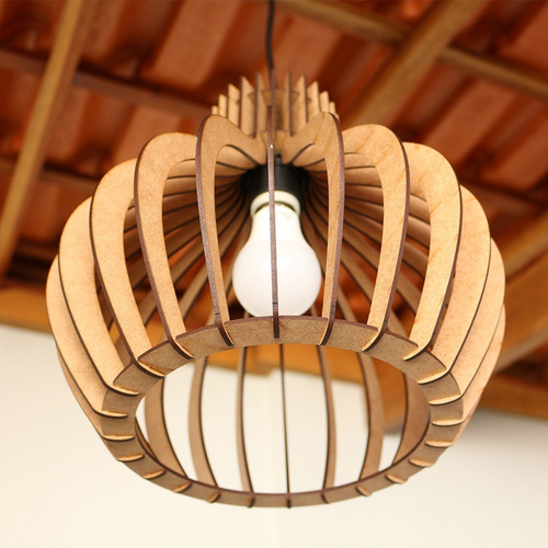 Imagem 4 de 8 de Luminaria Pendente Decoração Casa Mdf