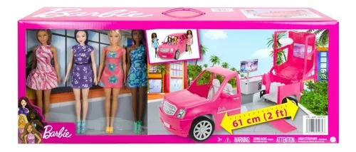 Barbie limo with 4 dolls new arrivals