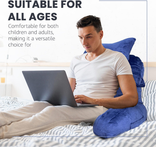 Vashie Almohada Grande Para Juegos Y Lectura: Cojín Azul Pre