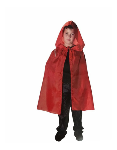 Disfraz Niño Capa Con Capucha Roja Halloween Talle Único