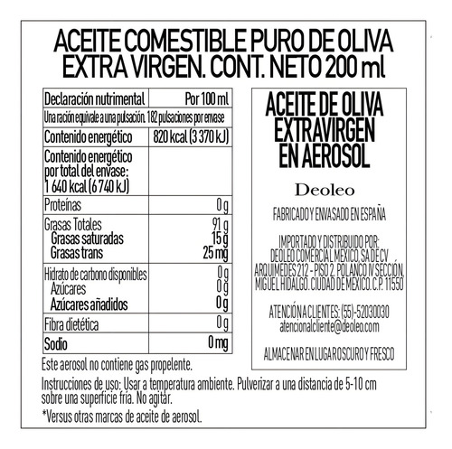 Aceite De Oliva Carbonell Extra Virgen Spray 200ml