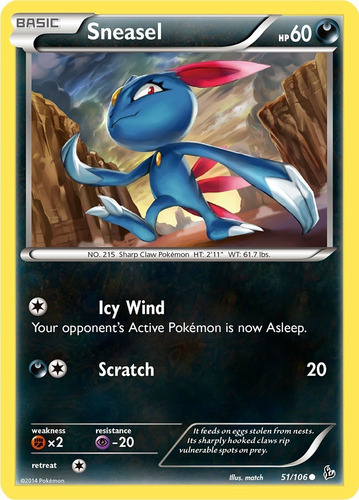 Cartas Pokemon Sneasel 51/106 Flashfire Flf (Usado)
